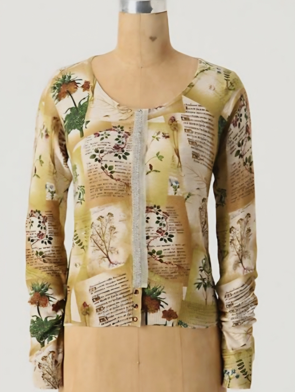 Anthropologie Guinevere Horiculture Cashmere Blend Cardigan Botanical Print XS